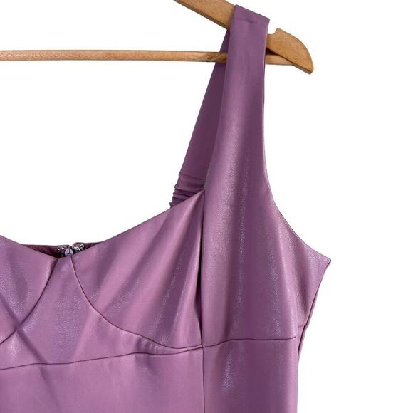 Lucy‎ Paris Sweetheart Faux Leather Mini Dress in Purple, Size XL - Picture 5 of 12